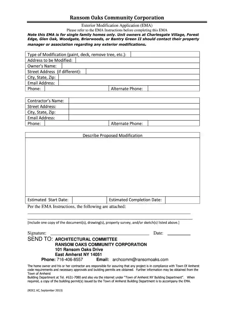 application ema community corporation form Preview on Page 1