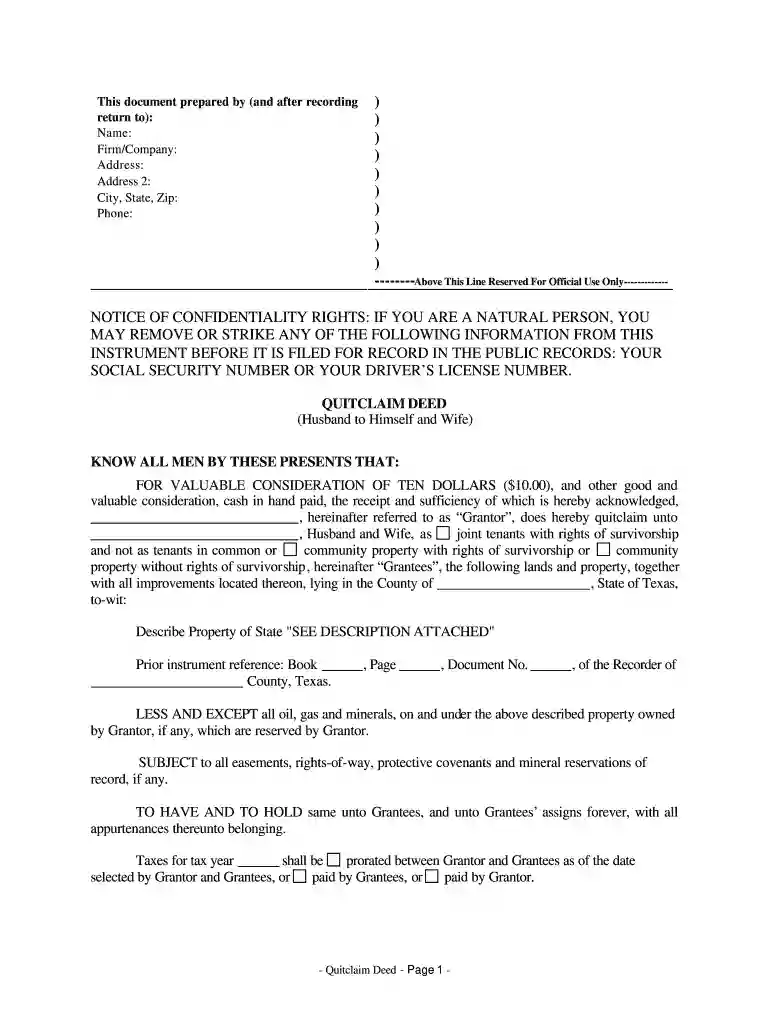 quick deed texas Preview on Page 1