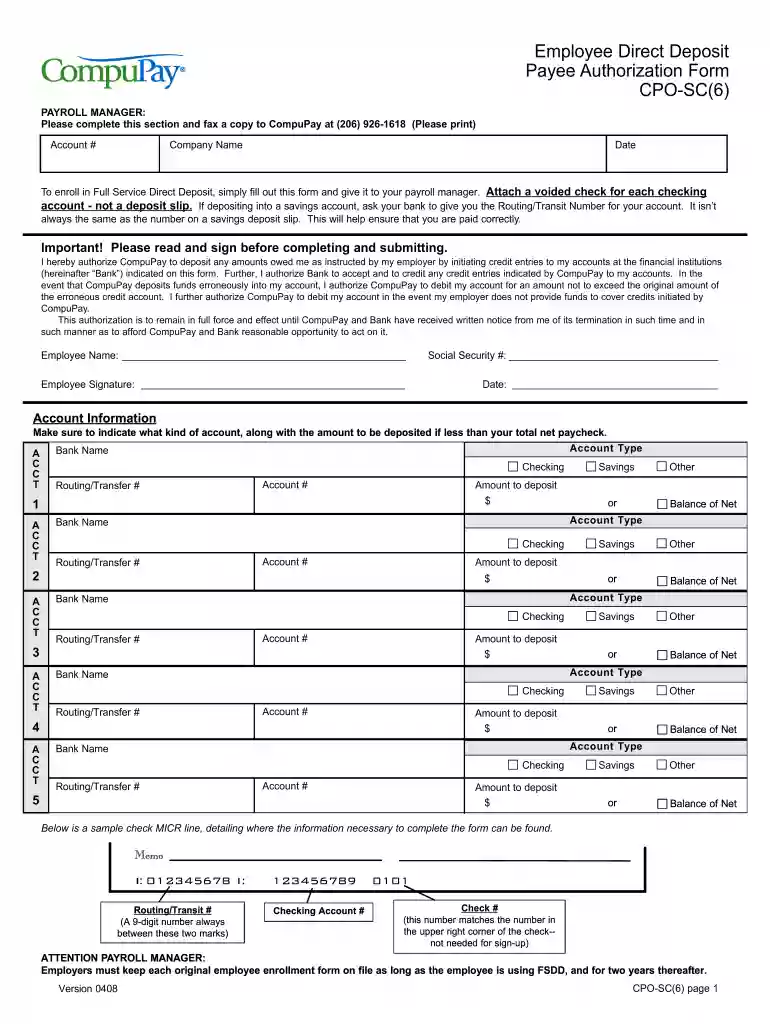 payee authorization form Preview on Page 1