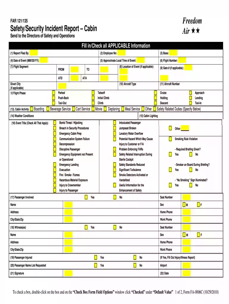 cabin safety report Preview on Page 1