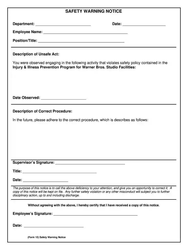 notice of safety violation ctio Preview on Page 1