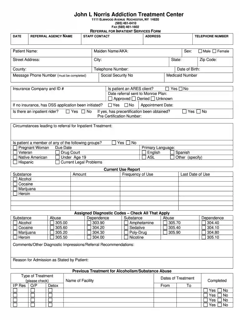 inpatient form Preview on Page 1