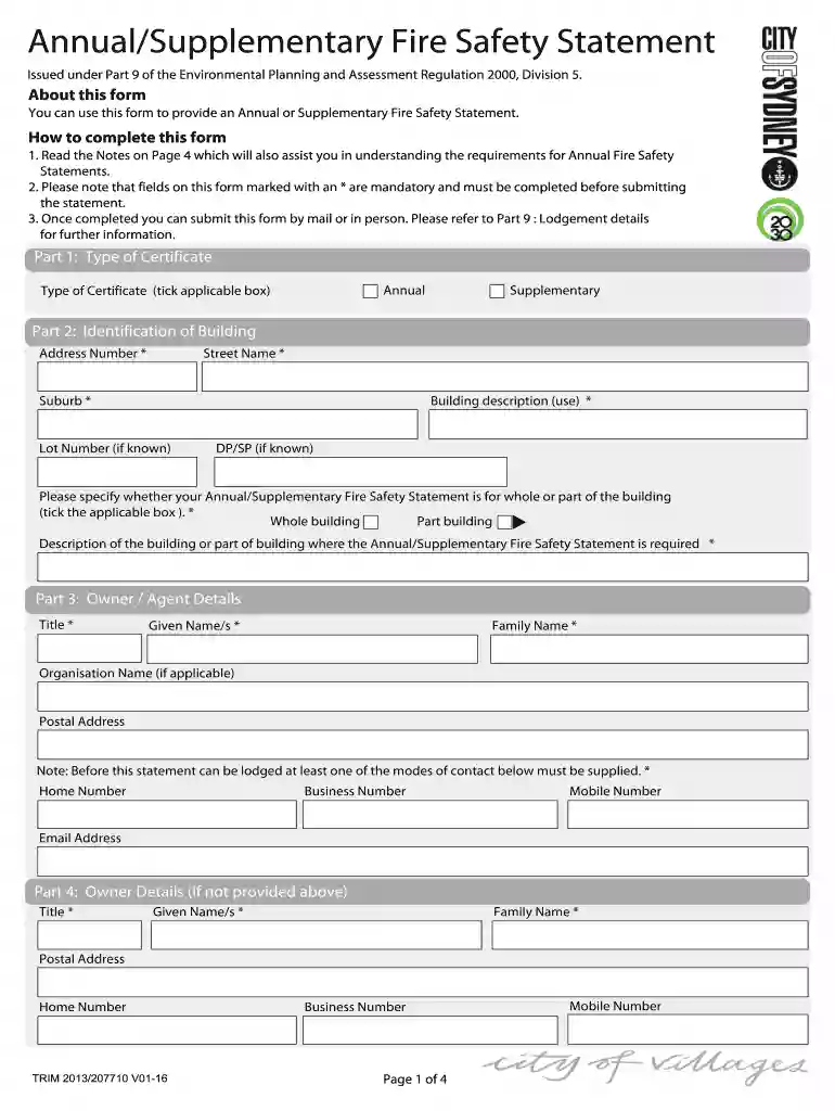 fire safety declaration form Preview on Page 1