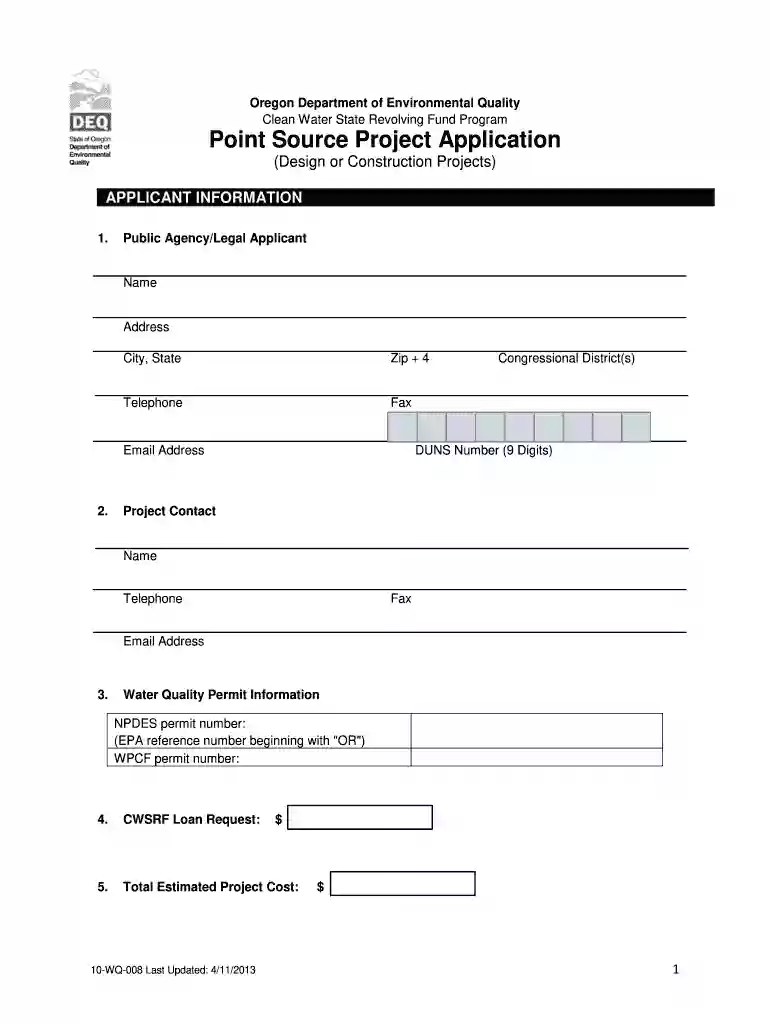 Point Source Application - Department of Environmental Quality - deq state or Preview on Page 1