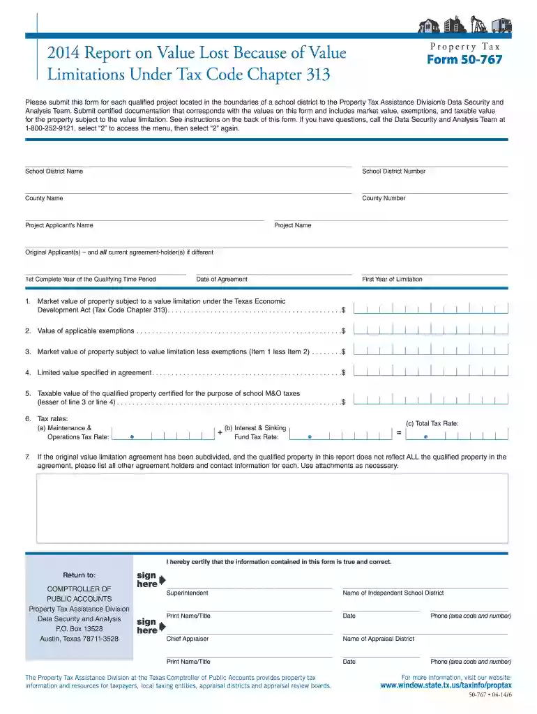 Form 50-767 - Texas Comptroller of Public Accounts Preview on Page 1