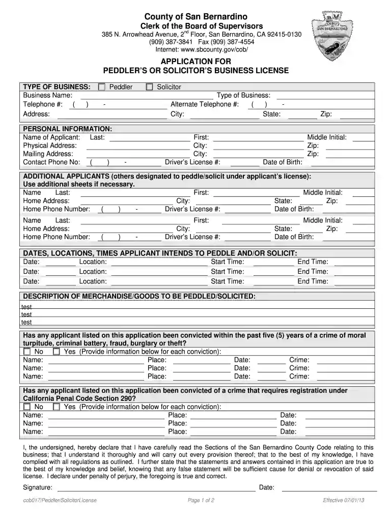 san bernardino county seller's permit Preview on Page 1