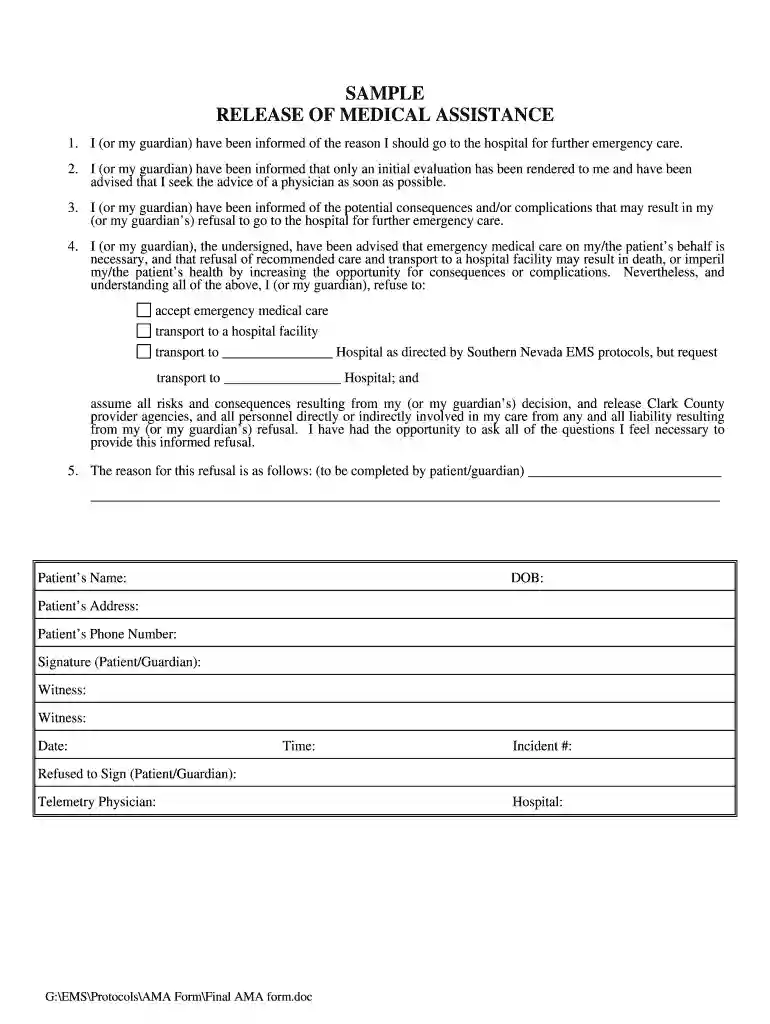 ama form Preview on Page 1