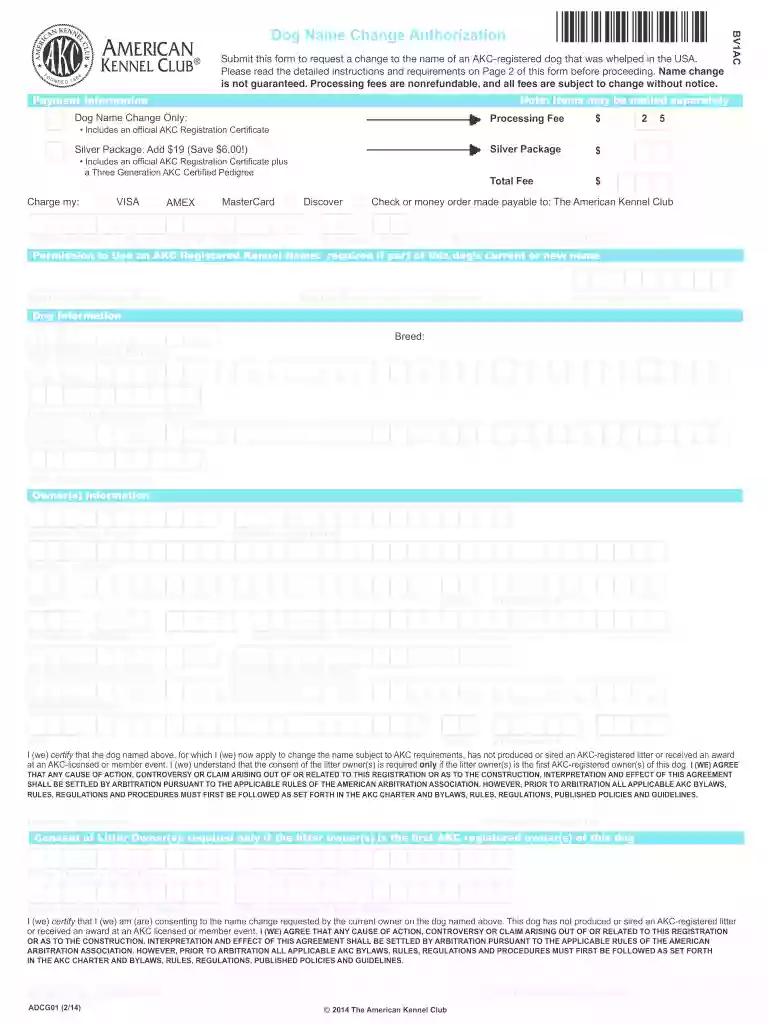 akc name change Preview on Page 1