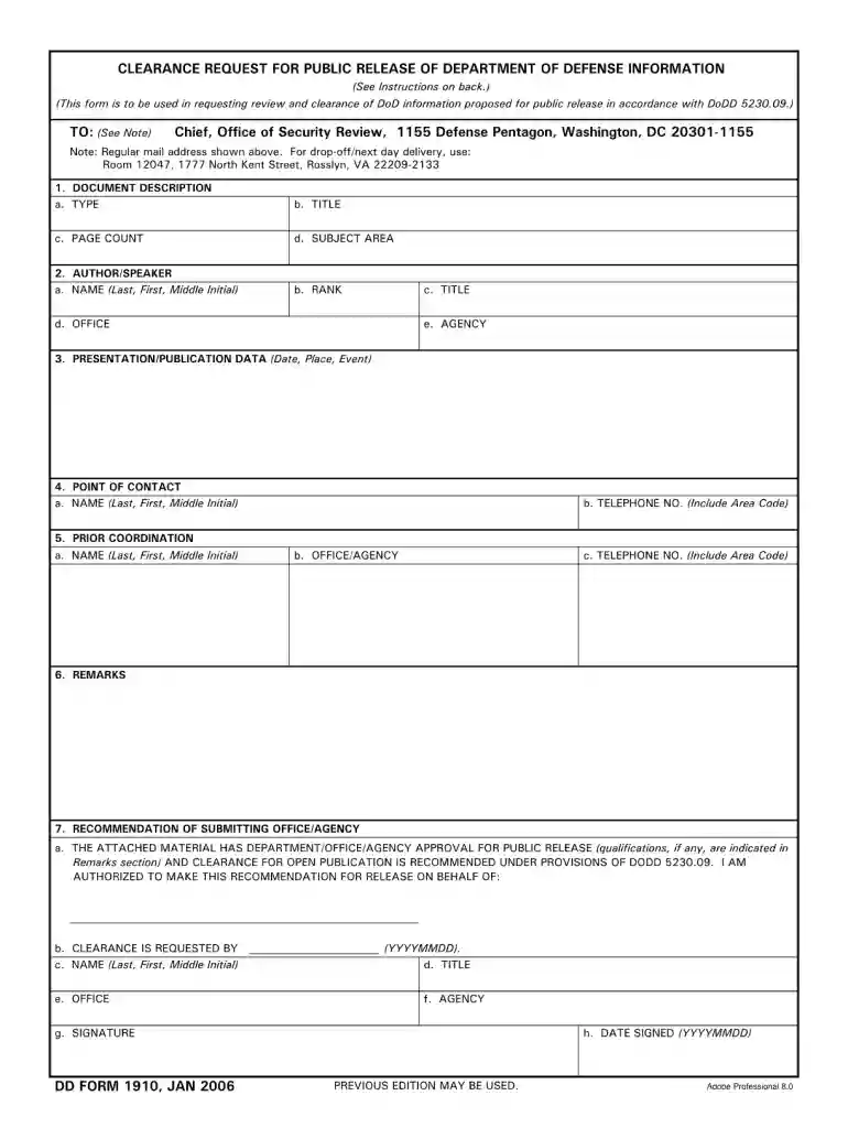 dd form 1910 Preview on Page 1