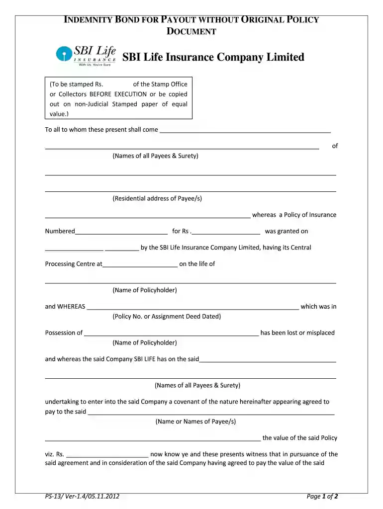 sbi life policy bond download pdf Preview on Page 1