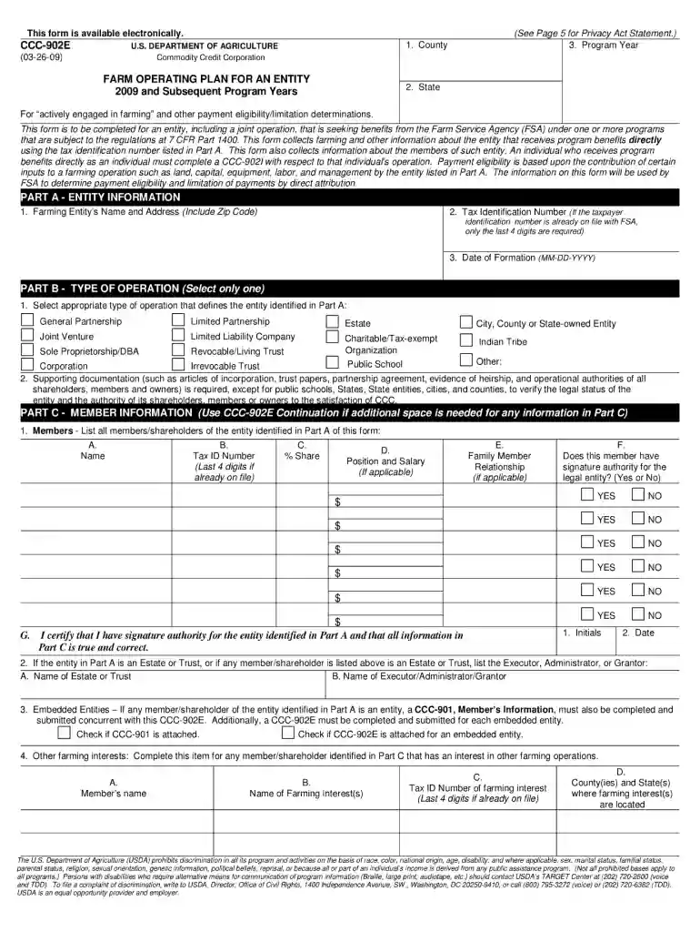 fsa 902 form Preview on Page 1