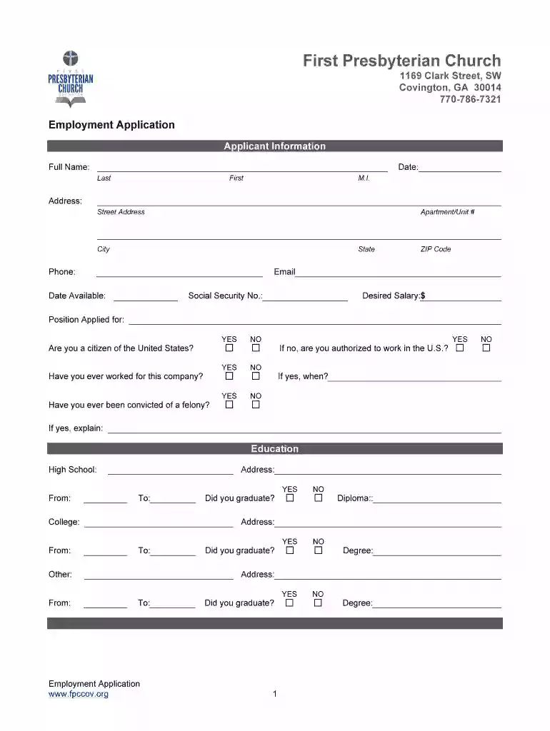 FPC Nursery Worker Application - fpccov Preview on Page 1