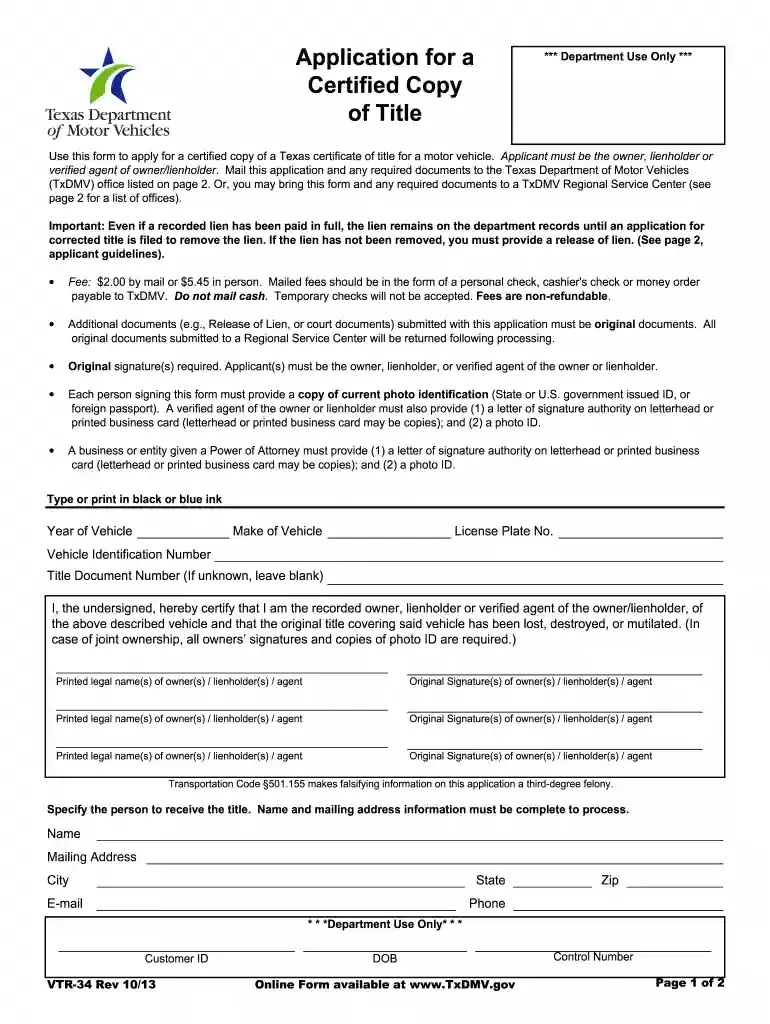 title application receipt Preview on Page 1