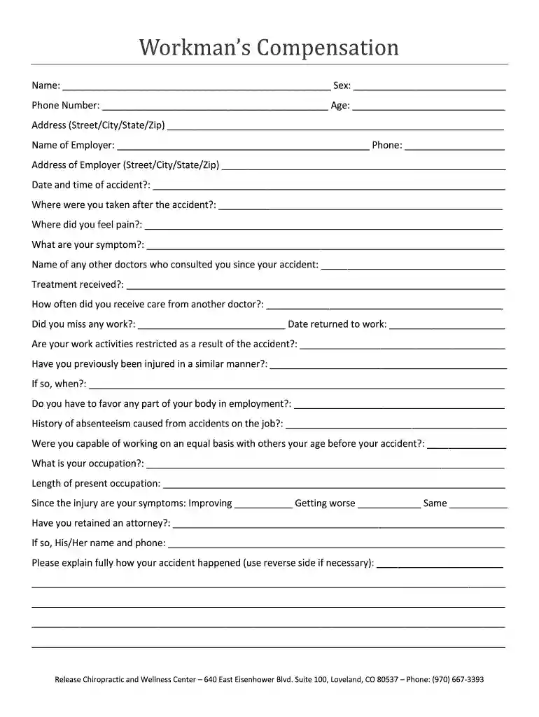 personal injury forms Preview on Page 1