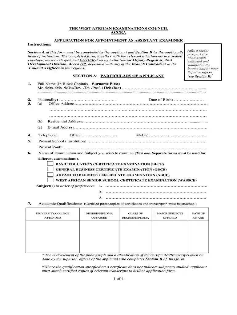 waec examiners portal Preview on Page 1