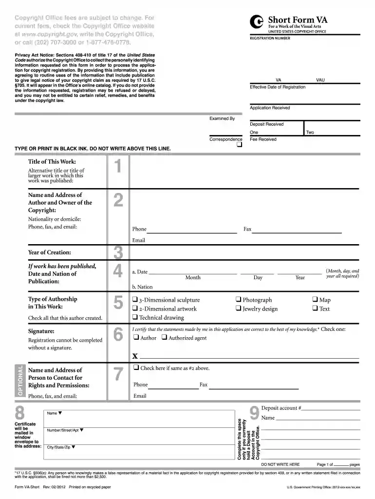copyright agent form Preview on Page 1
