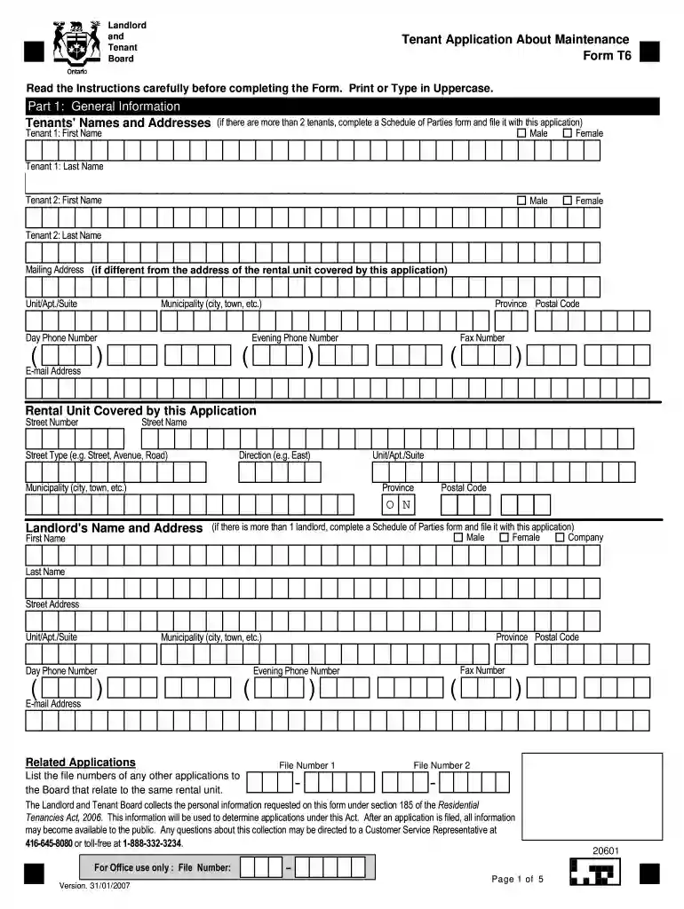 t6 form Preview on Page 1