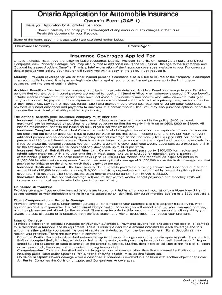 oaf form Preview on Page 1