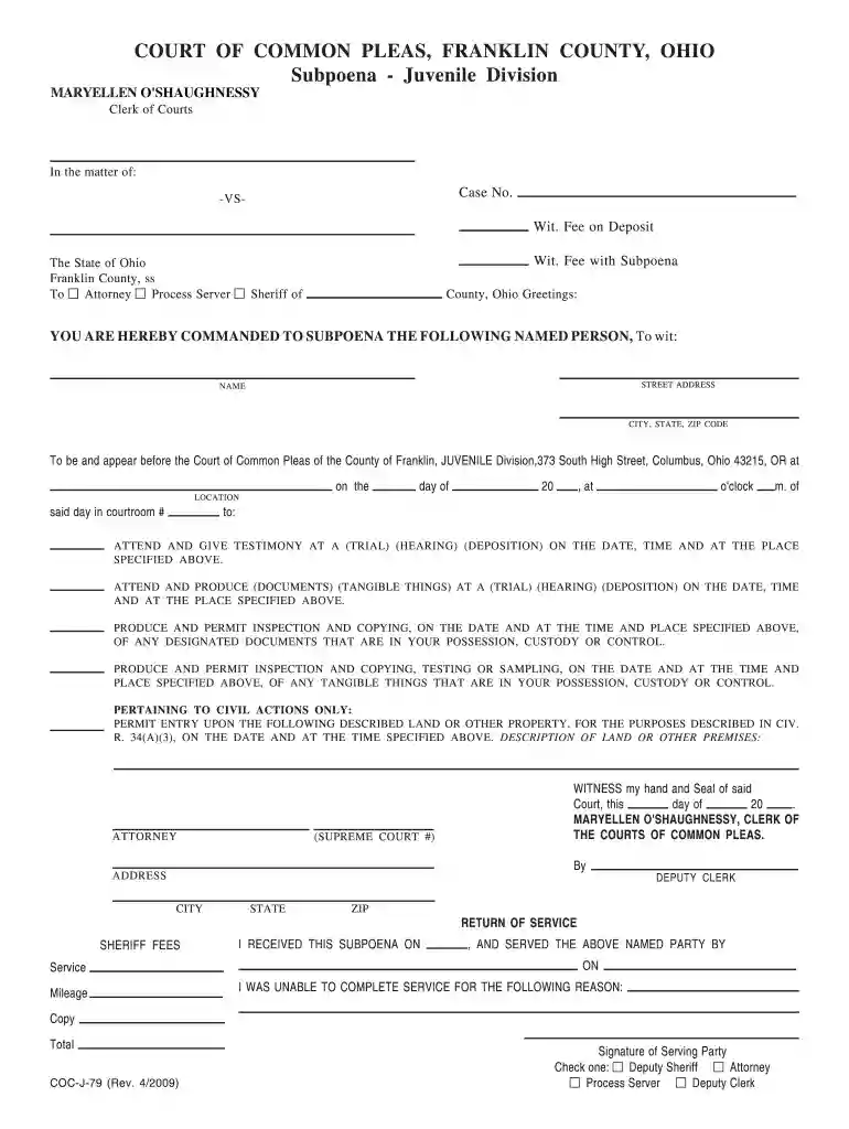 franklin county divorce forms Preview on Page 1