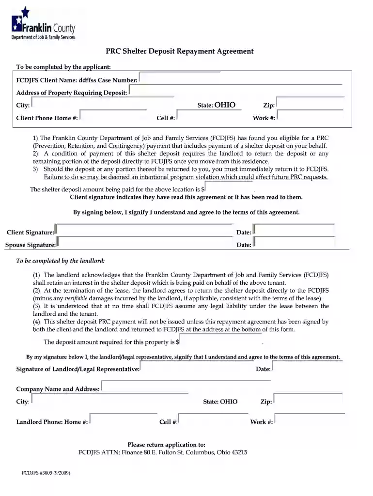 ohio form prc agreement Preview on Page 1