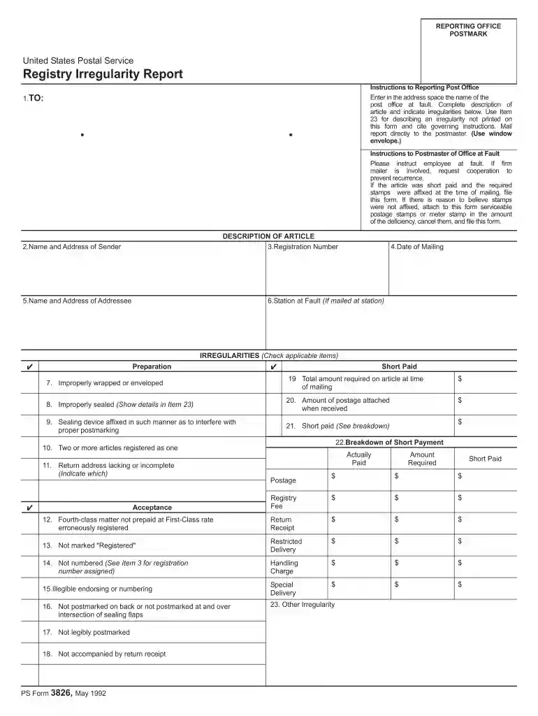 ps form 3831 Preview on Page 1
