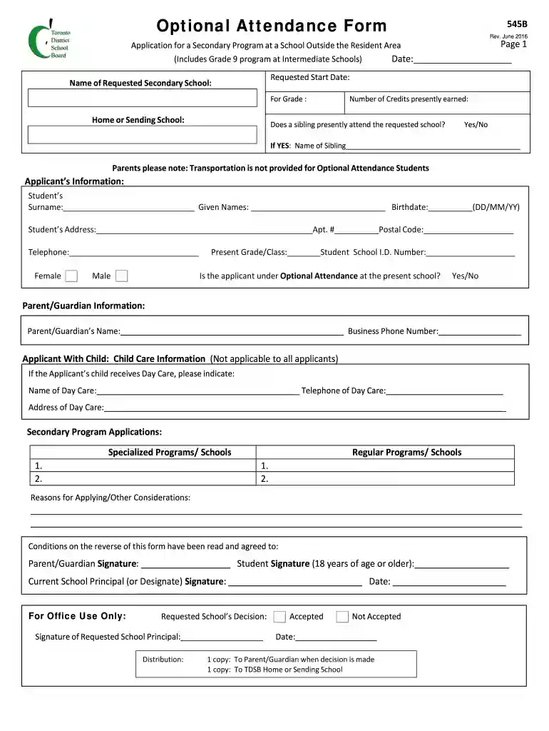 optional attendance Preview on Page 1