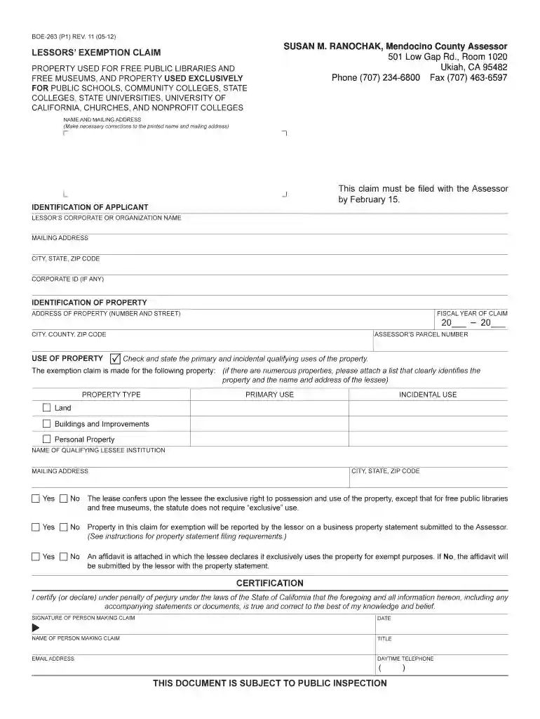 boe 263 fillable Preview on Page 1