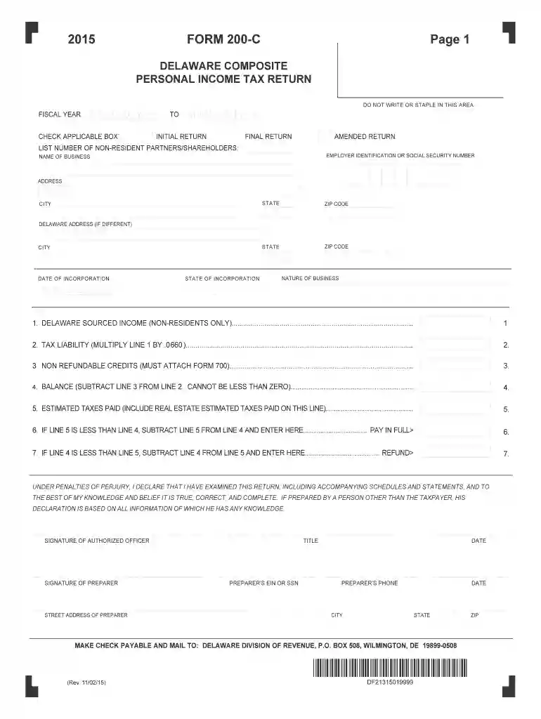 form 200c 2015 Preview on Page 1