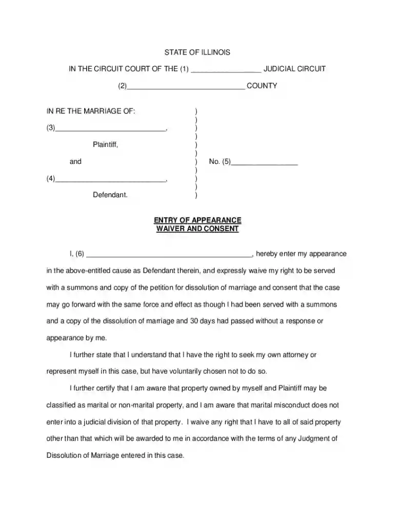 form 540 entry of appearance waiver and consent Preview on Page 1