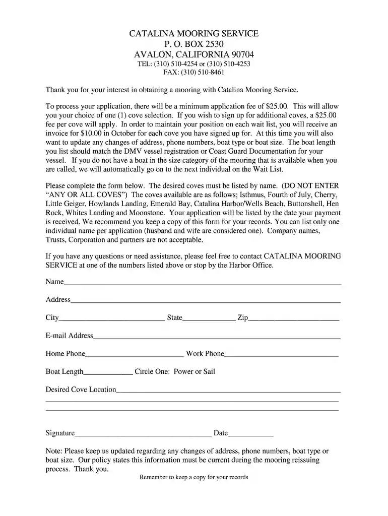 two harbors mooring for sale Preview on Page 1