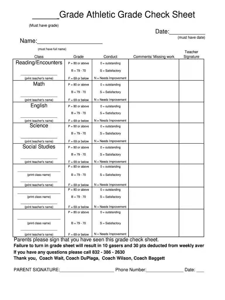 grade check worksheet Preview on Page 1
