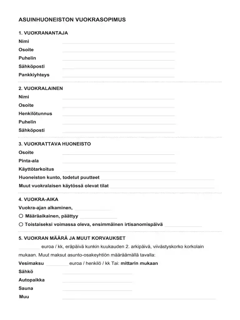 jälleenvuokrasopimus pohja pdf Preview on Page 1
