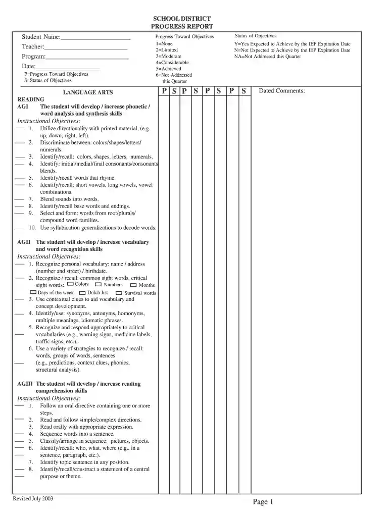 iep progress report examples pdf Preview on Page 1