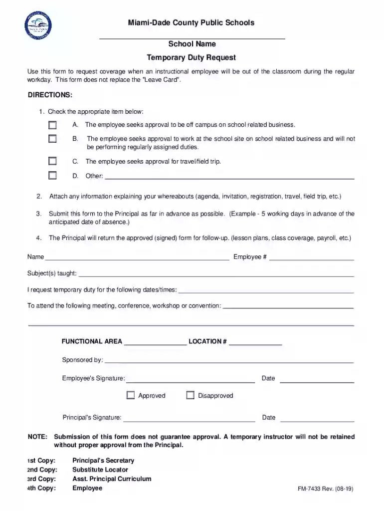 Printing T:FORMS70007433A FRP - Dadeschools - Miami Preview on Page 1