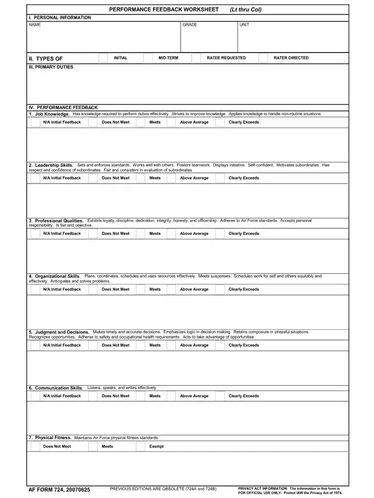 af form 724 Preview on Page 1