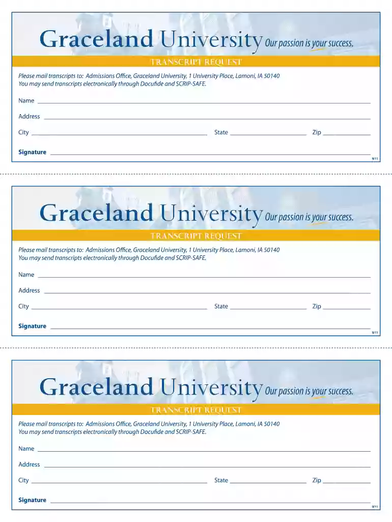 graceland university transcript request Preview on Page 1