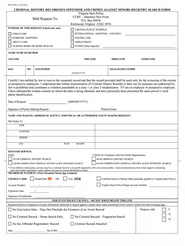 sp230 form Preview on Page 1