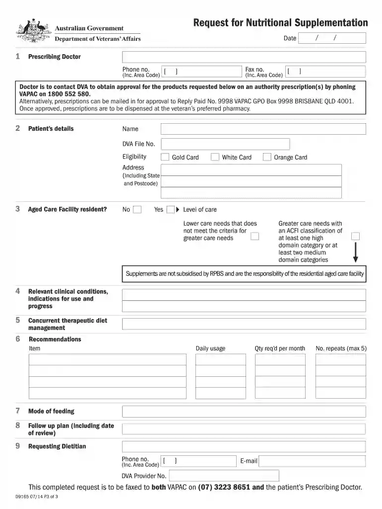 request for nutritional supplementation 2014 form Preview on Page 1