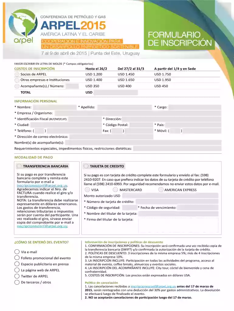 COSTOS DE INSCRIPCI N Hasta el 26 2 Del 27 2 al 31 3 A partir Vista previa en la página 1