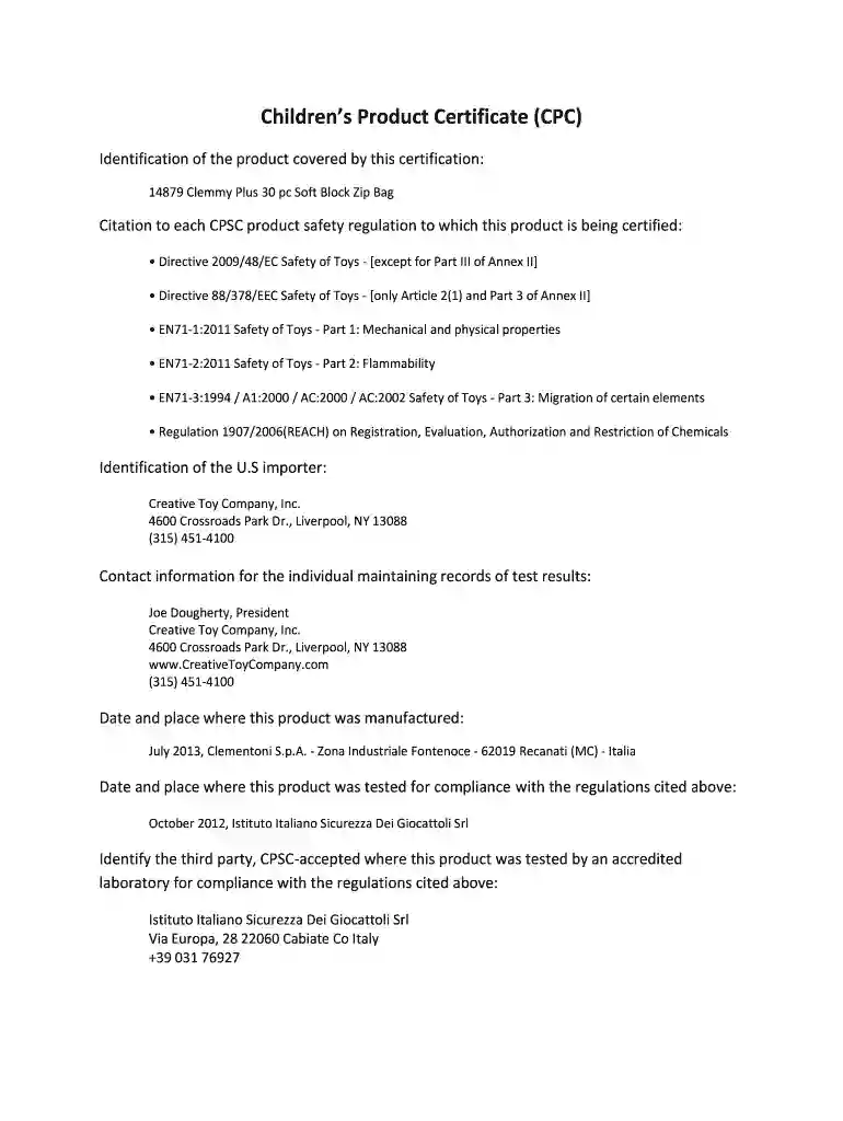 children's product certificate template Preview on Page 1