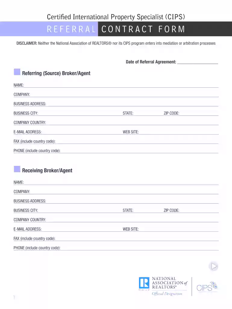 real estate referral agreement Preview on Page 1