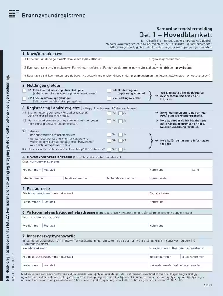 samordnet registermelding Preview on Page 1