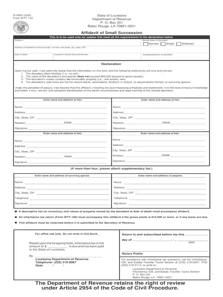 louisiana succession forms Preview on Page 1