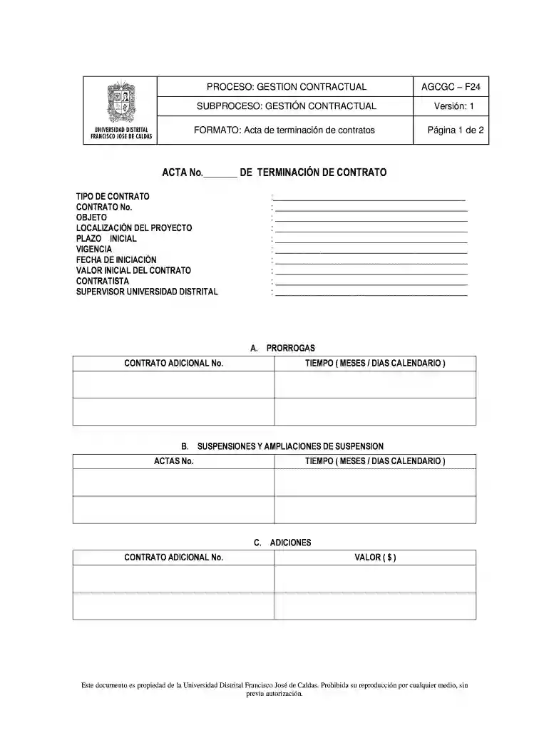 ACTA DE INICIACION DE CONTRATO DE Vista previa en la página 1
