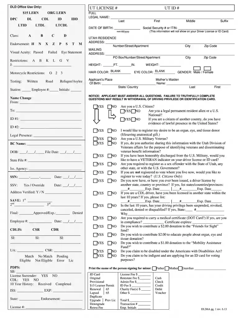 dld6a form 2013 Preview on Page 1