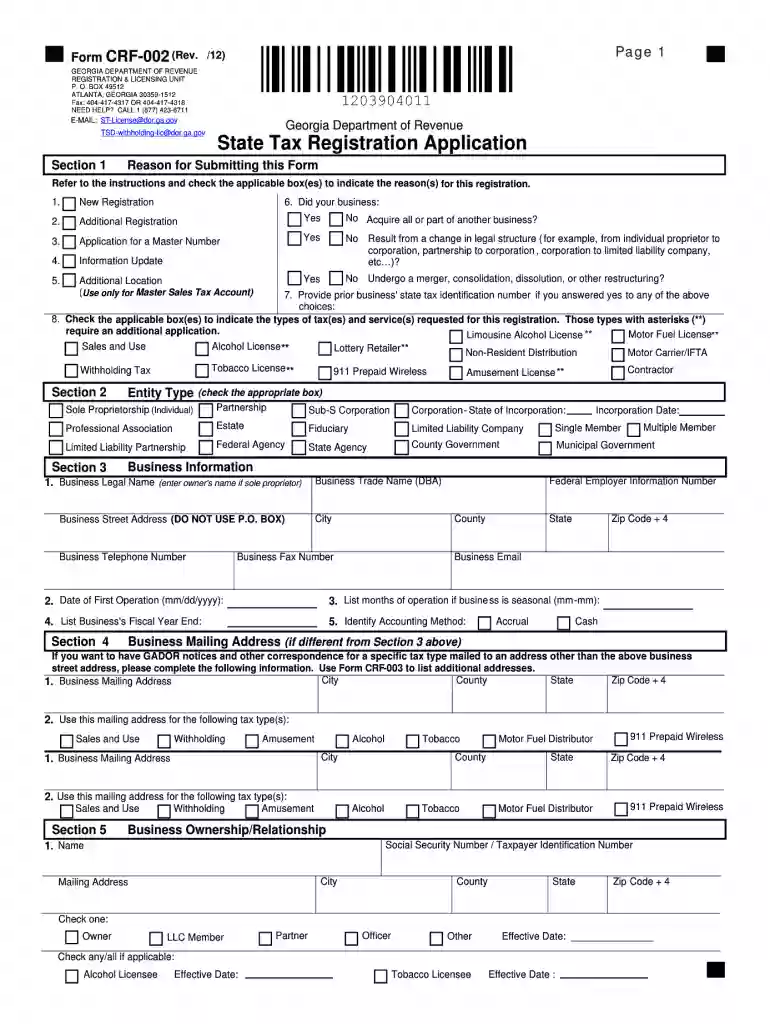 georgia state tax form Preview on Page 1