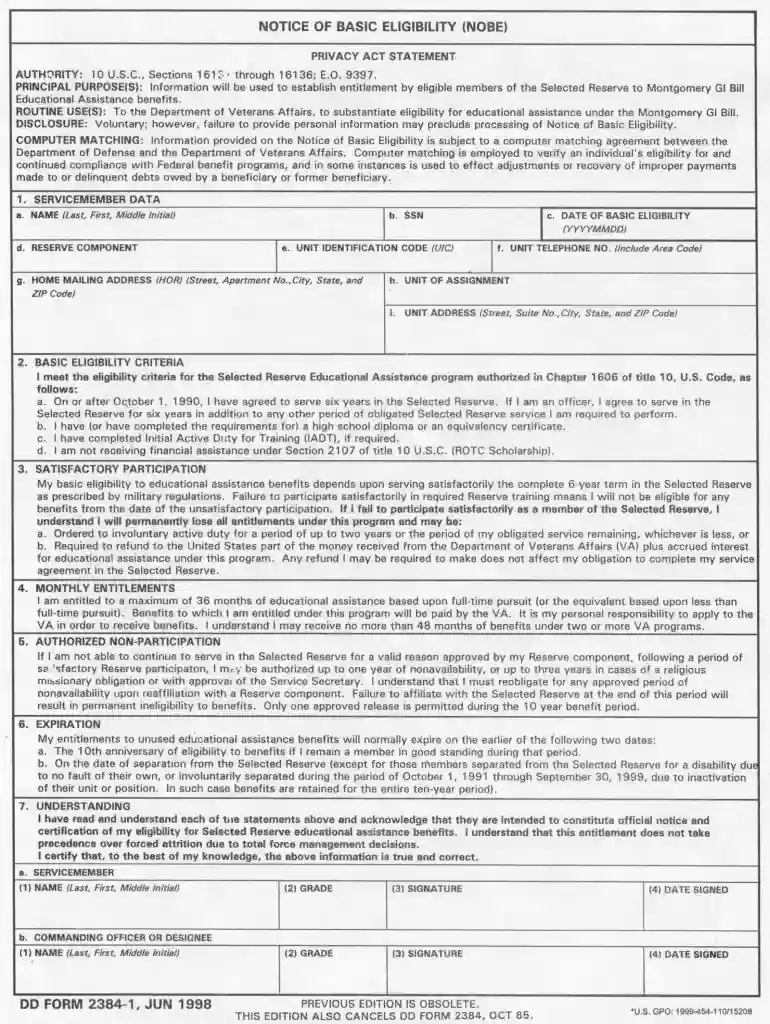 dd form 2384 1 Preview on Page 1
