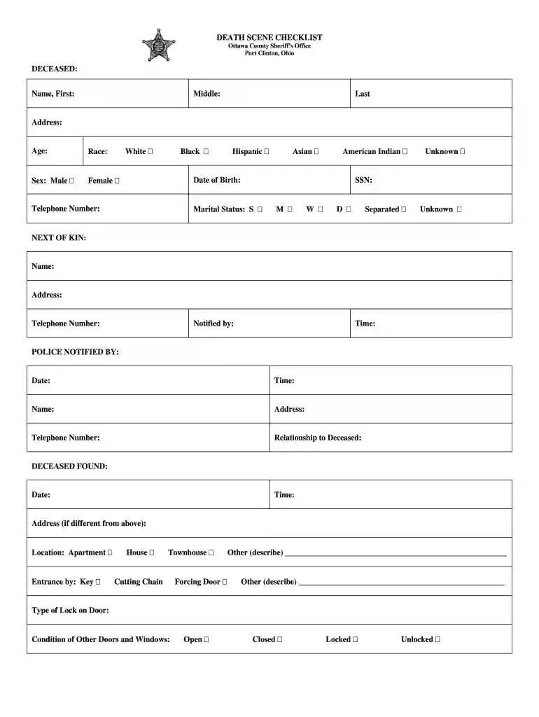 homicide investigation checklist pdf Preview on Page 1