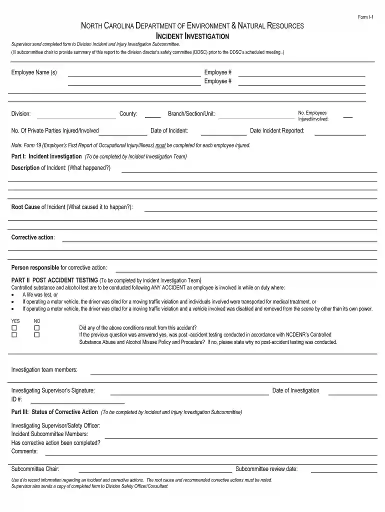 investigation report format Preview on Page 1