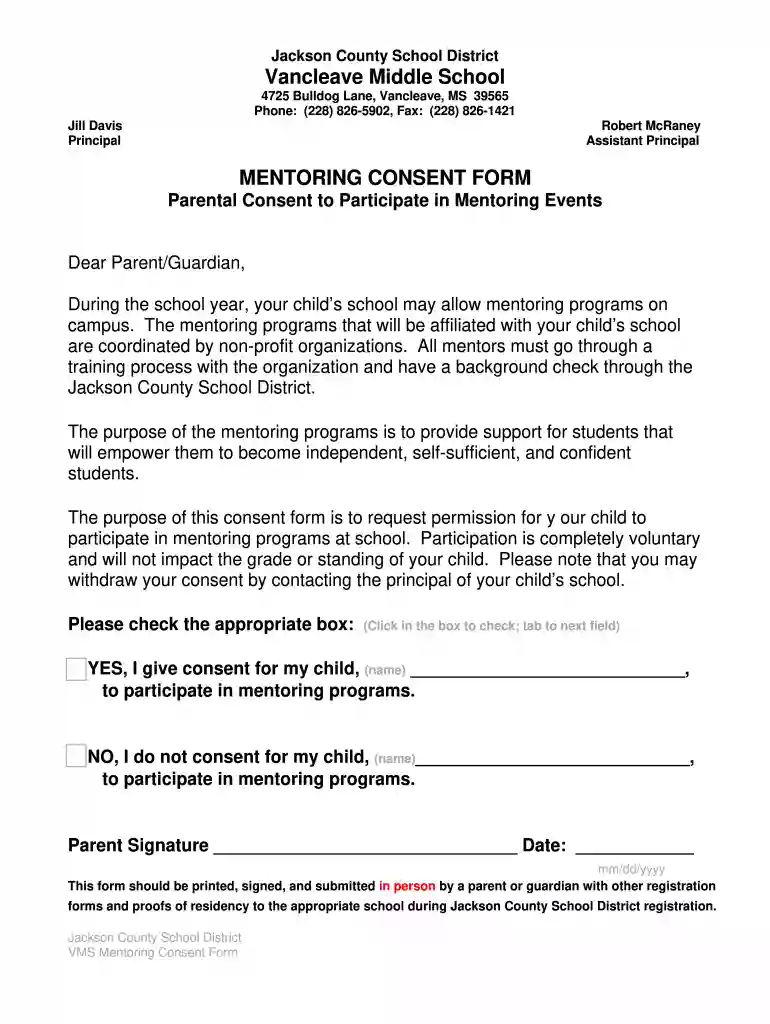 consent form school Preview on Page 1